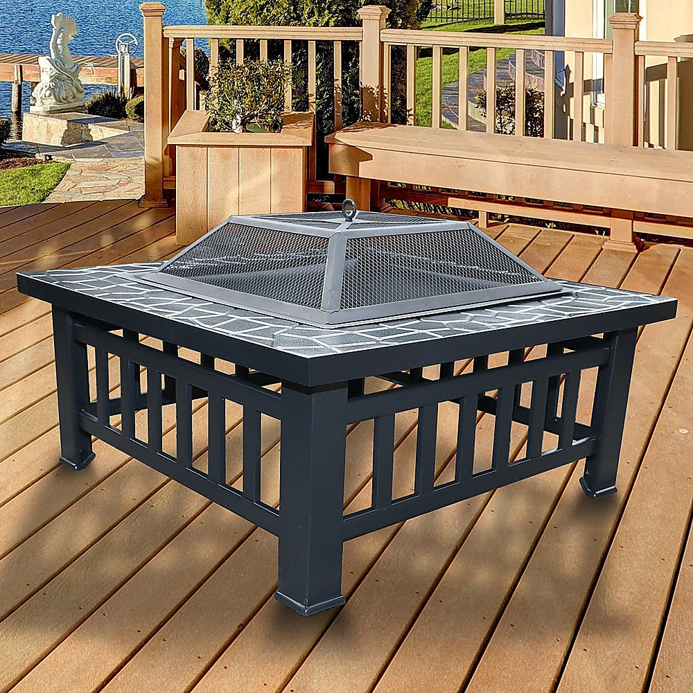 Brunswick 18" Square Metal Fire Pit Outdoor Heater